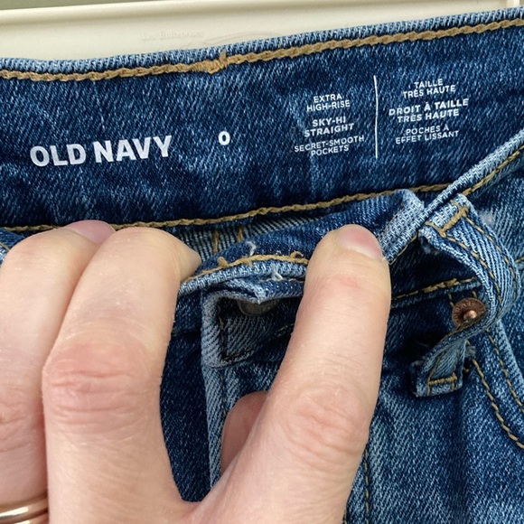 Old Navy Blue Straight Leg Denim with Distressed Details - Picture 2 of 13